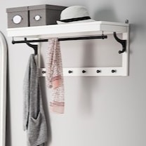 HEMNES Klädhängare/hylla, vit, 85 cm